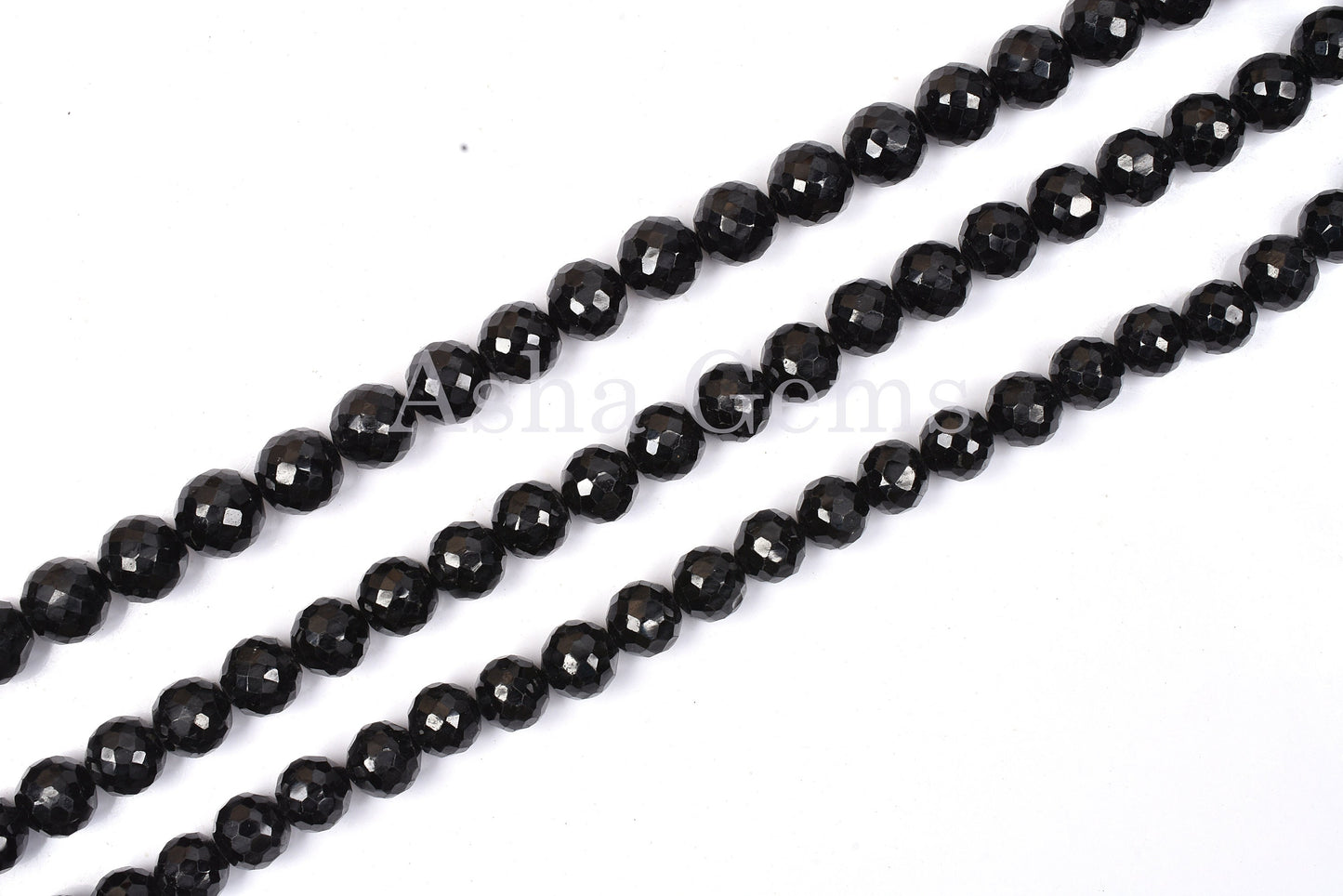 AAA Quality Black Spinel Faceted Round Ball Beads,9" Strand Natural Spinel Beads, Black Spinal Machine Cut Round Gemstone Beads Jewelry SALE