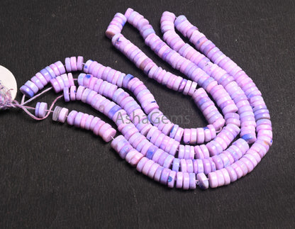 Beautiful Lavender Pink Shaded Opal Handmade Flat Tyre Beads,8mm Opal Beads, Lavender Opal Smooth Heishi Tyre Bead Jewelry Making Craft SALE