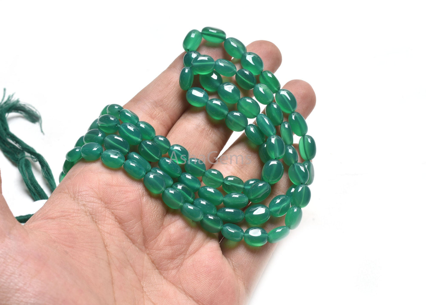Fine Quality Green Onyx Smooth Oval Handmade gemstone Beads,16" Strand  Green Onyx Oval Straight Drill Beads, Onyx Beads Jewelry Crafts SALE