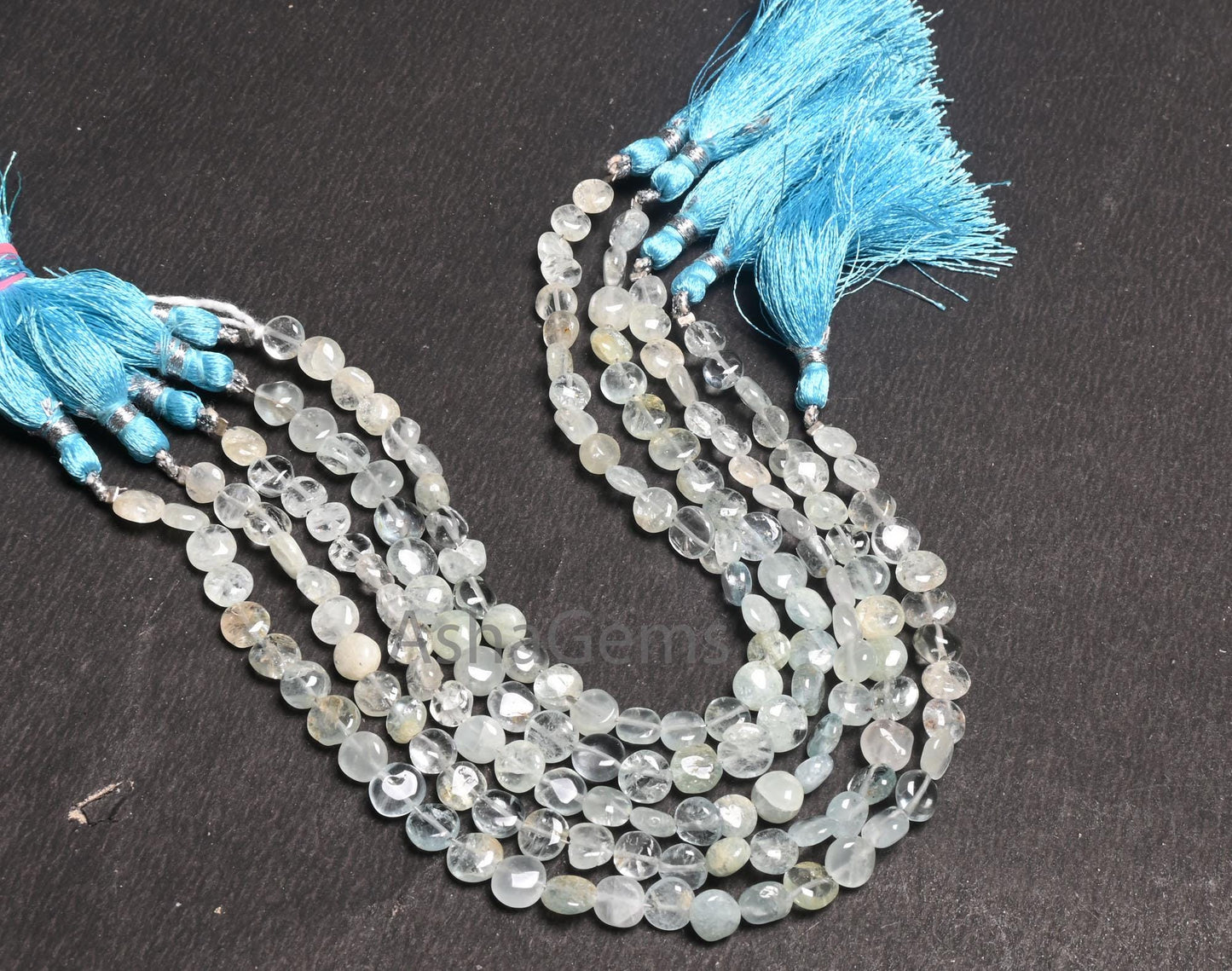 Natural Light Aqua Blue Aquamarine Coin Uneven Shape handmade Beads,8" Aquamarine Smooth Coin Gemstone loose Beads Jewelry making Craft SALE