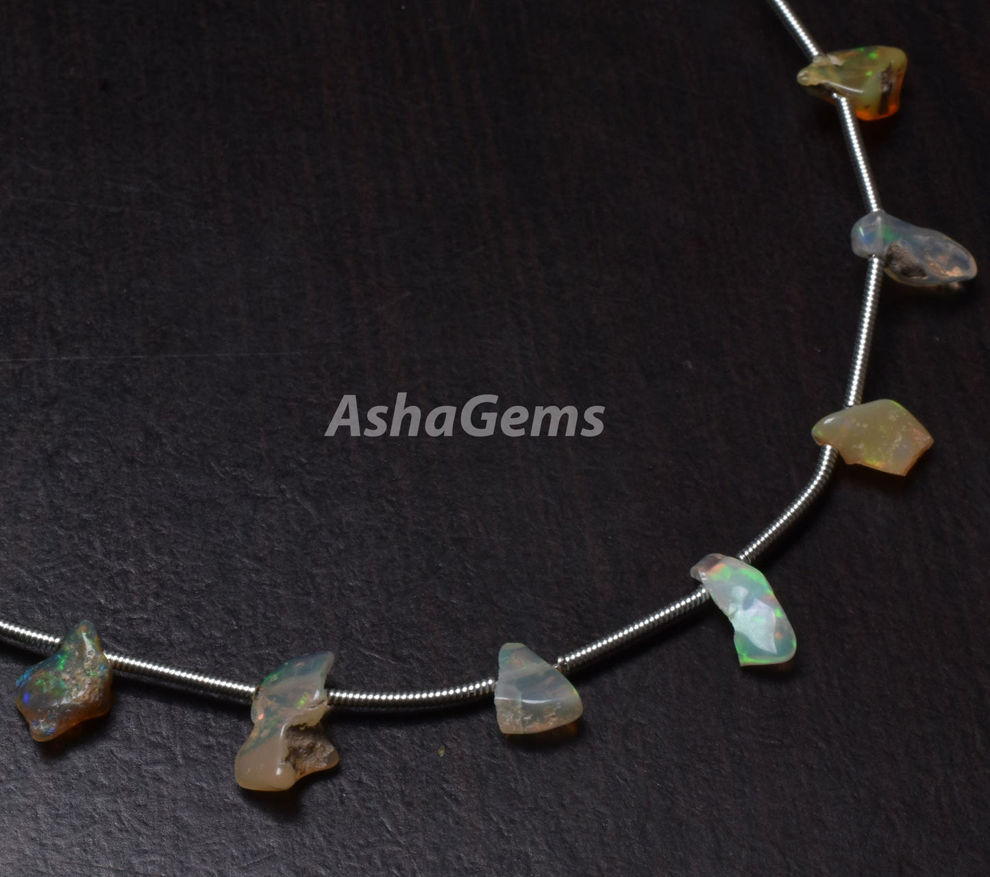 Natural Ethiopian Opal uneven shape Gemstone, 7.5" Strand Welo Fire Ethiopian Opal Rough Beads, Opal Crystal, Multi Fire, Opal Raw, Craft