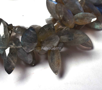 Natural Flash labradorite Faceted Marquise Shape Beads,Multi Fire Black Rainbow Gemstone Beads, Labradorite marquise Briolette Beads Jewelry