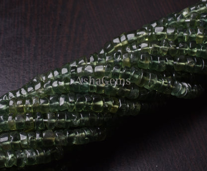 Beautiful Green Apatite Smooth Tyre Beads,13"Strand, AAA Natural Green apatite Beads,Gemstone Wheel Shape Beads Apatite Tyre Beads Jewelry