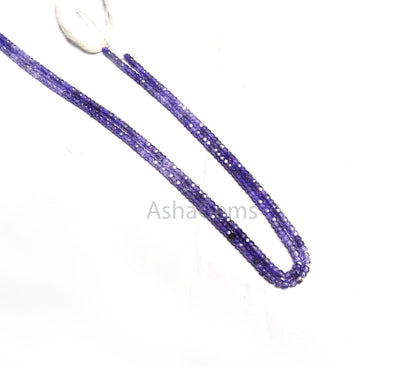 AAA Quality Shaded Purple Zircon Micro Machine Cut Rondelle Gemstone Beads, 13" Purple Blue Zircon Faceted Rondelle Beads Jewelry Necklace