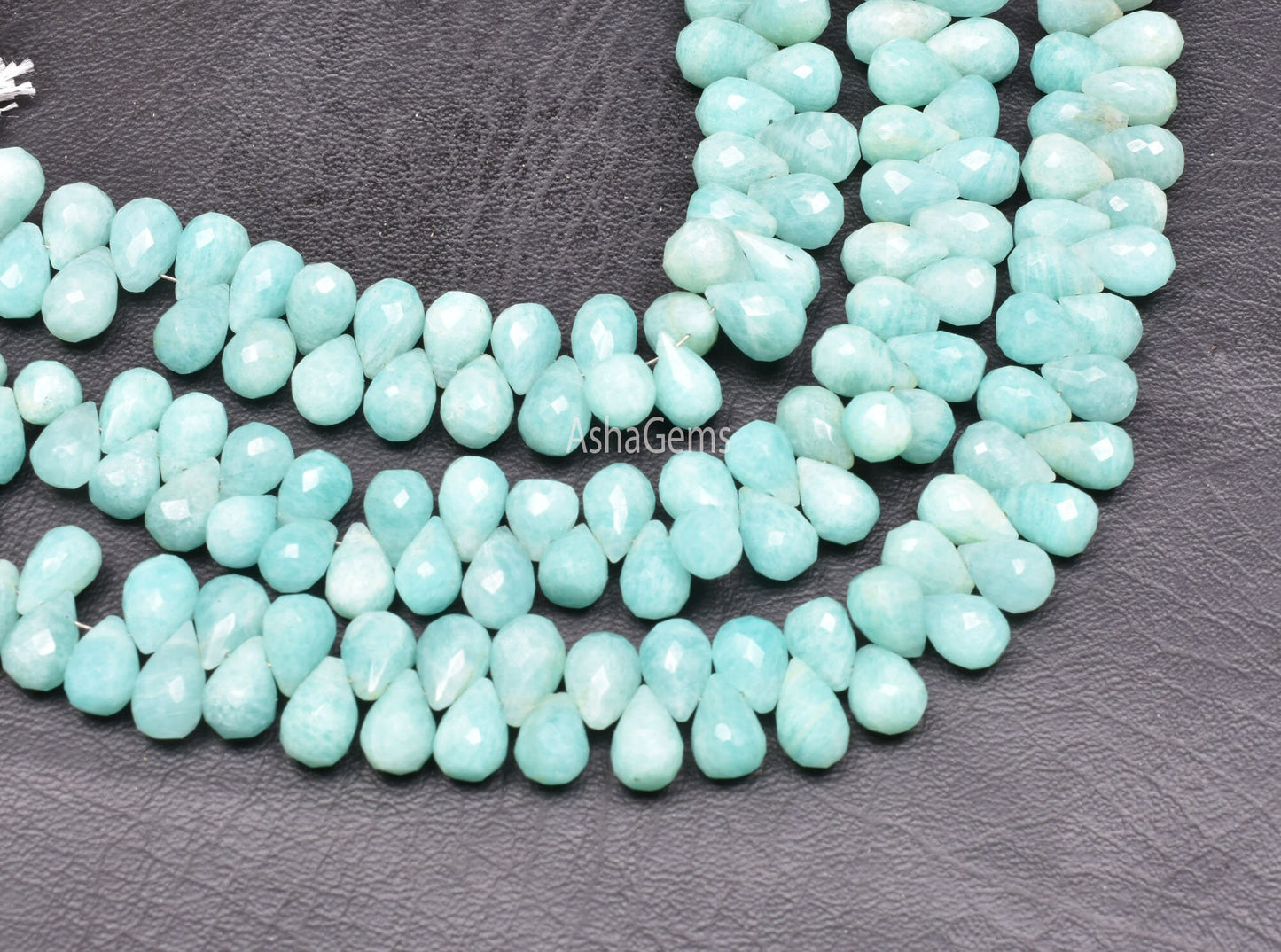 Natural Amazonite Faceted Drops Shape Beads,7-10 mm AAA Peruvian Amazonite Teardrop Briolette Gemstone Beads, Amazonite Bead Jewelry Crafts