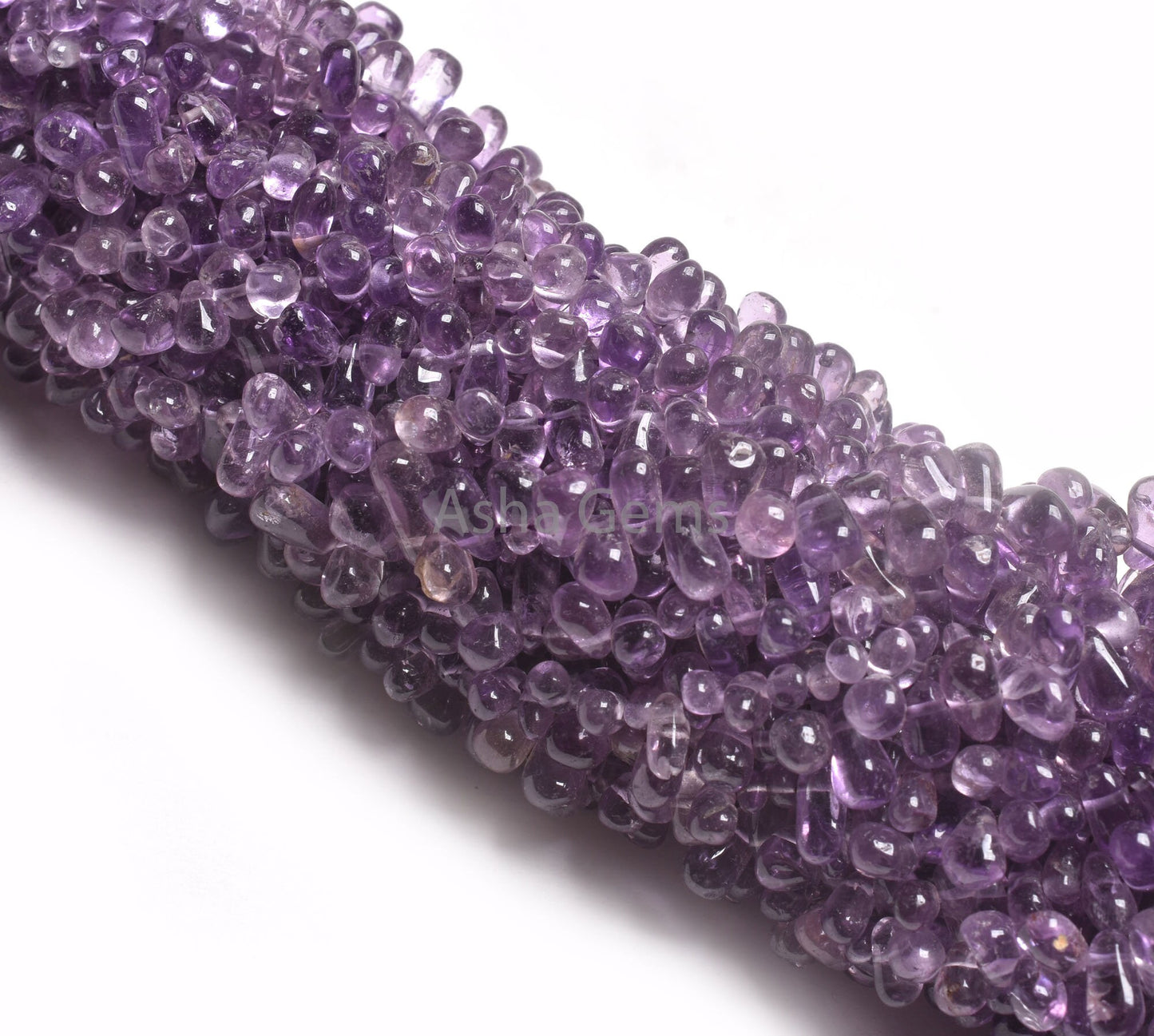 13"Strand Natural Amethyst Smooth Drop Shape Beads, Purple Amethyst Plain Uneven Teardrop Handmade Gemstone Bead, Amethyst Bead Jewelry SALE