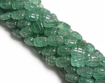 Beautiful Green Strawberry Handmade Carving Beads, Fine Strawberry Quartz Carved Uneven Oval Beads Gemstone Carve Fancy Bead Jewelry makings