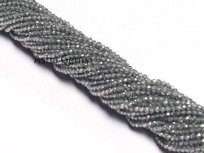 Rare Green sapphire Micro Cut Faceted Rondelle Gemstone Beads,1.7mm AAA Quality Natural sapphire Machine Cut Sapphire Beads Jewelry Necklace