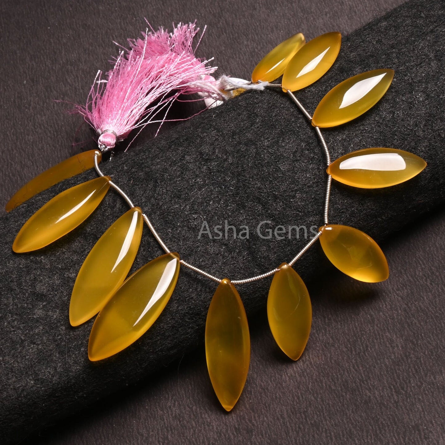 AAA Quality Chalcedony Fancy Marquise Shape Smooth Gemstone Beads, Yellow Chalcedony Handmade Marquise Side Drill Beads Jewelry Making Craft