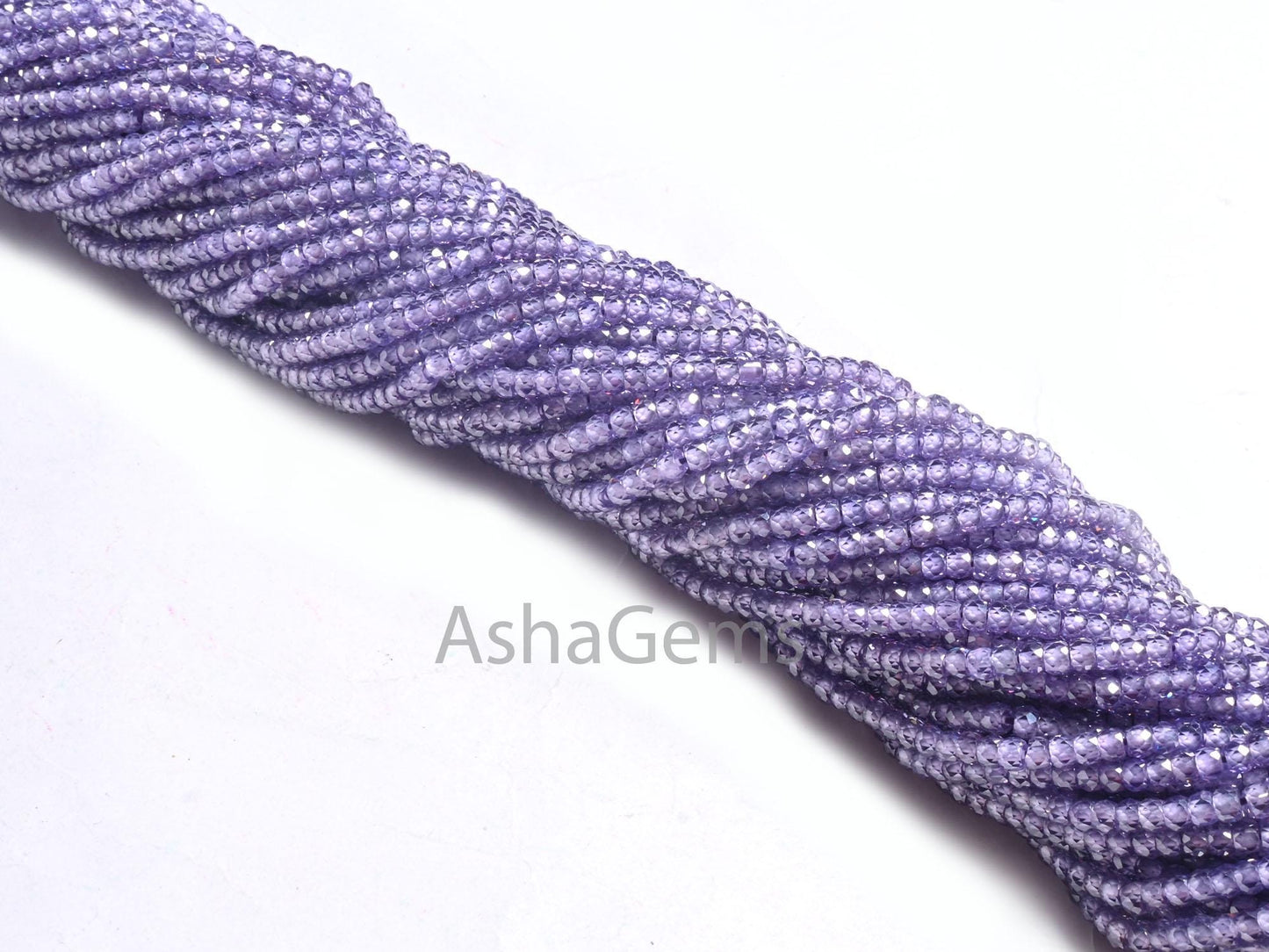 AAA Quality Light Purple Zircon Micro Cut Rondelle Faceted Beads,3mm Cubic Zircon Beads, Purple Blue Zircon Bead Jewelry Necklace Craft SALE