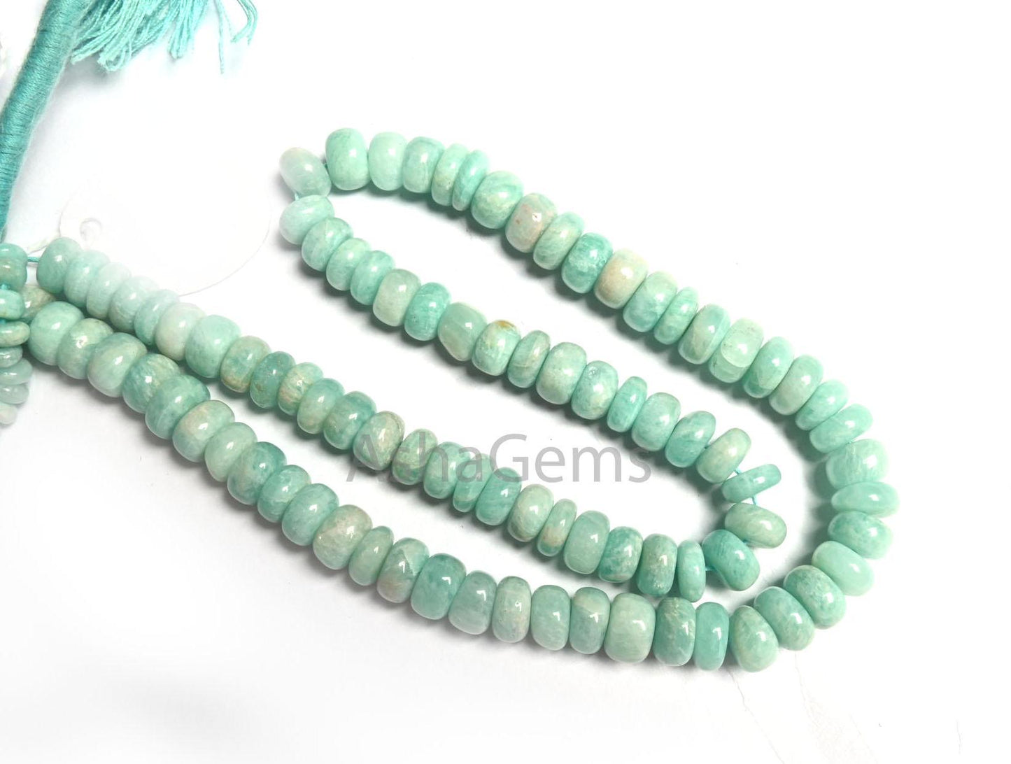 Beautiful Amazonite Smooth Rondelle Shape Gemstone Loose Beads,8/16" Natural Blue Amazonite Plain Handmade amazonite Bead Jewelry Craft SALE (AG 12344)