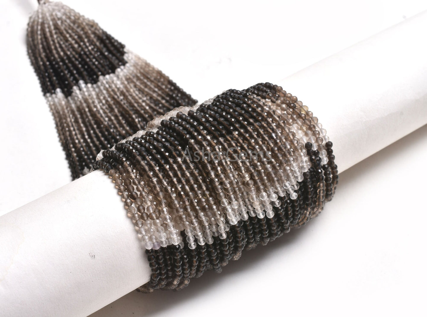 Beautiful Smoky Quartz Machine Cut Beads,3.25 mm Shaded Smoky Micro Cut Faceted Round Ball Beads, Fine Smoky Round Beads Jewelry Craft SALE