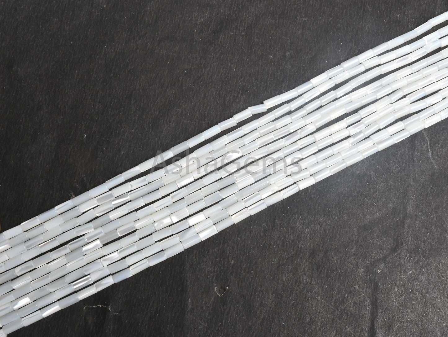 Fine Mother Of Pearl Fancy Tube Shape Smooth Gemstone Beads,3.5-8 mm Natural Iridescent White MOP Shell Pipe Straight Drill MOP Bead Jewelry