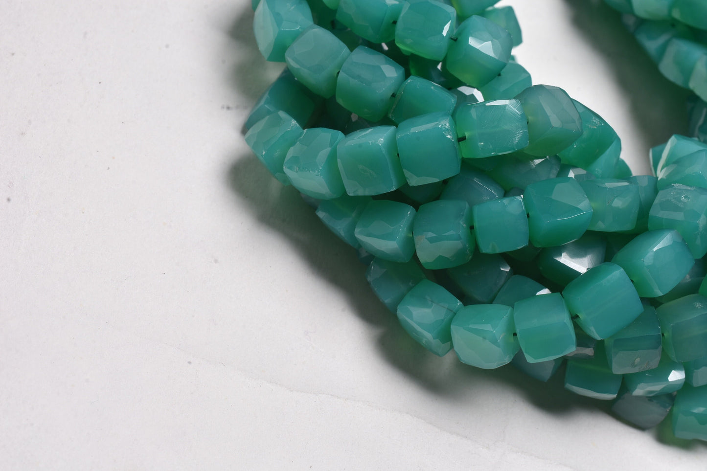 Beautiful Green Onyx 3D Cube Box Shape Gemstone Beads,8" Green Onyx Faceted Cube Beads, Onyx Indian Cut Box Bead For Jewelry Handicraft SALE