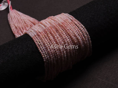 2.5mm AAA Real Pink Opal Micro Cut Gemstone Beads,13"Strand Natural Shaded Pink Opal Machine Cut Tiny Rondelle Beads, Opal Bead Jewelry SALE