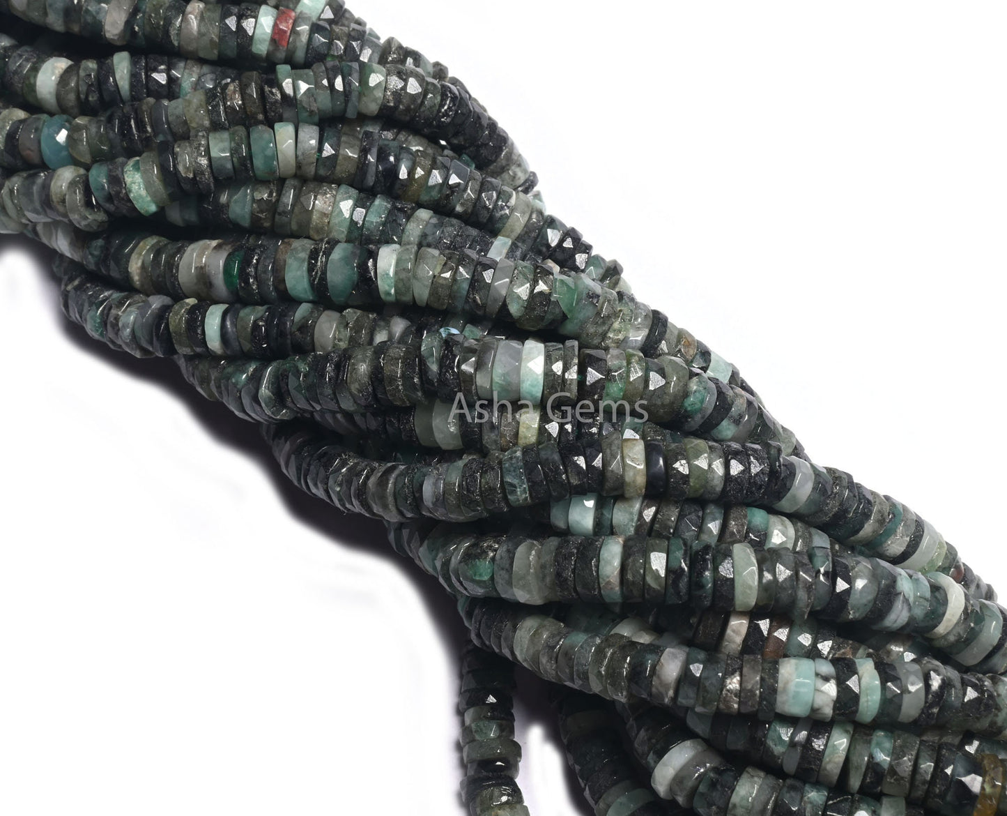 Natural Emerald Faceted Tyre Shape Beads, Sakota Emerald Shaded Indian Cut Heishi Tyre Gemstone Beads, Emerald Disc Bead Jewelry Making SALE