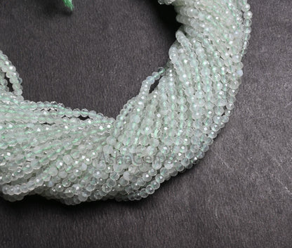 Beautiful Green Amethyst faceted micro cut Rondelle Shape Beads,13" Strand Natural Green Amethyst machine Cut Gemstone Loose Beads Jewelry