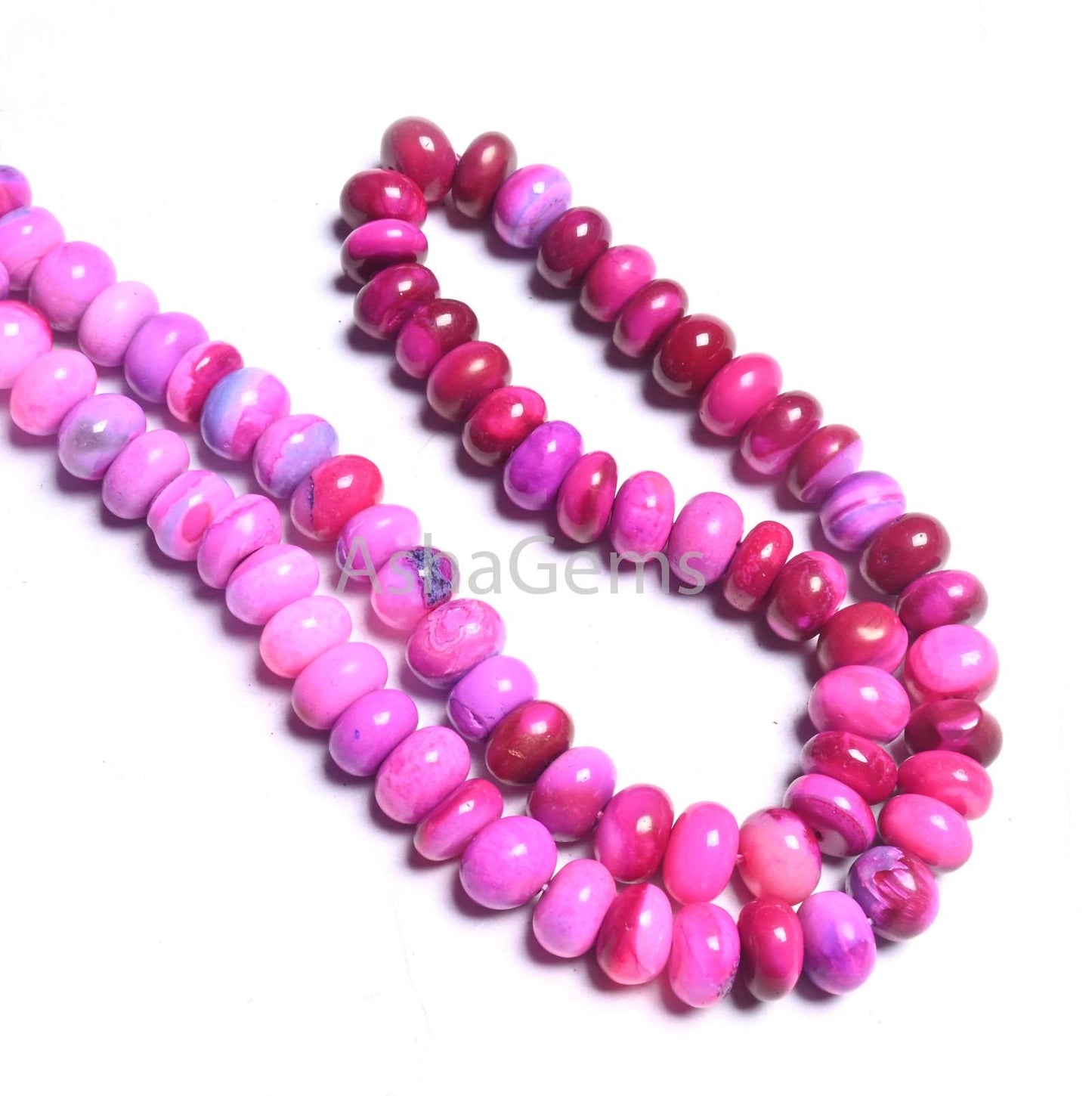 Beautiful Hot Pink Lavender Opal Smooth Rondelle Gemstone Beads, AAA Shaded Pink Opal Plain Handmade Beads, Opal Beads Necklace Jewelry SALE