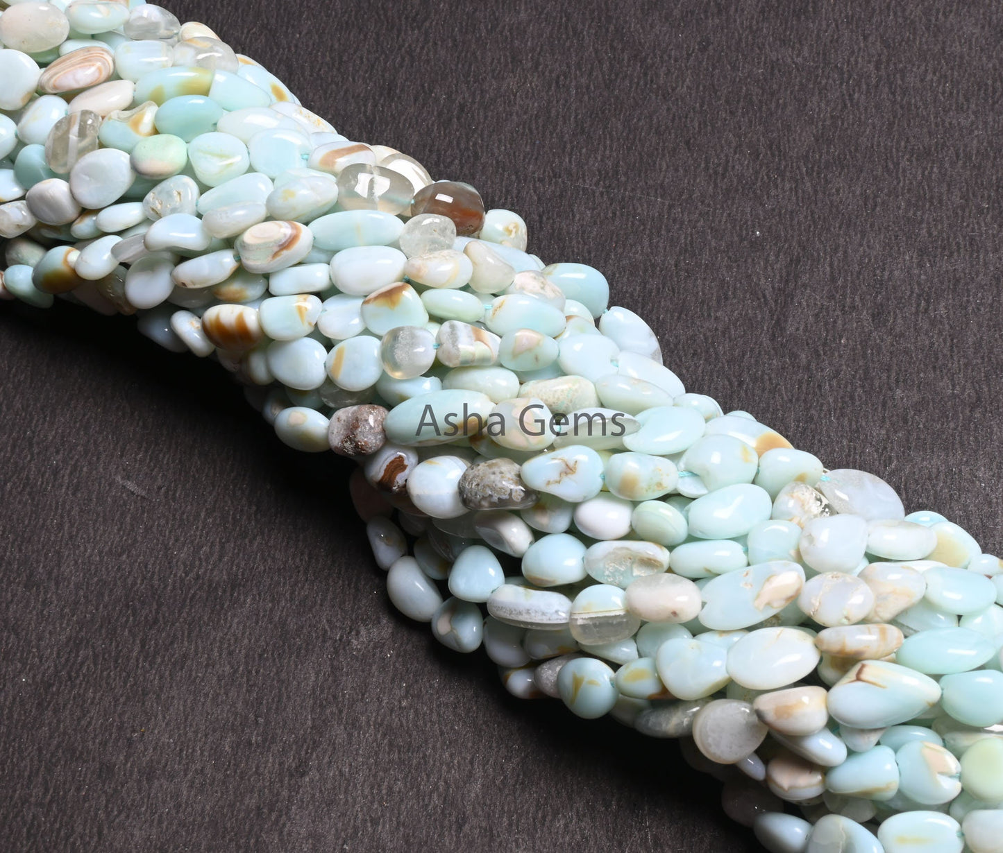 Beautiful Sky Blue Boulder Opal Smooth Nugget Gemstone Loose Beads,7-12mm Shaded Opal Handmade Uneven Tumble Beads Jewelry Making Craft SALE (AG 22286)