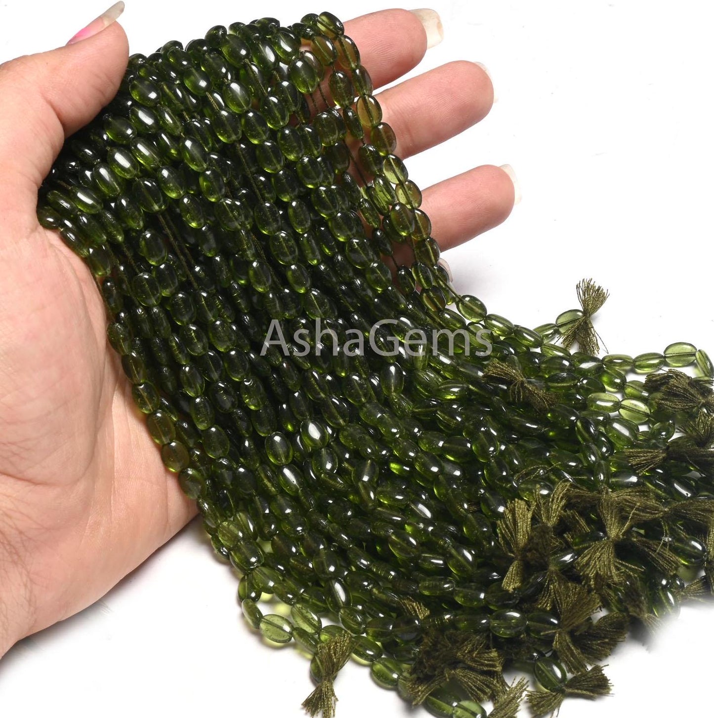 5.5-7.5 mm Beautiful Green Apatite Color Hydro Smooth Oval Shape Beads,13"Fine Heena Green Hydro Plain Oval Handmade Bead Jewelry Craft SALE