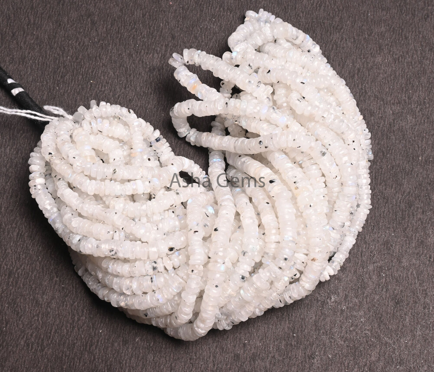 Natural Moss Rainbow Moonstone Smooth Heishi Tyre Beads, Flashy White Rainbow Handmade Wheel Uneven Gemstone Rainbow Moonstone Beads Jewelry