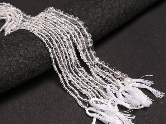 Natural Crystal Quartz Round Beads,12.5" Strand Fine Clear Crystal Smooth Ball Round Shape Gemstone Beads Crystal Jewelry Making Crafts SALE