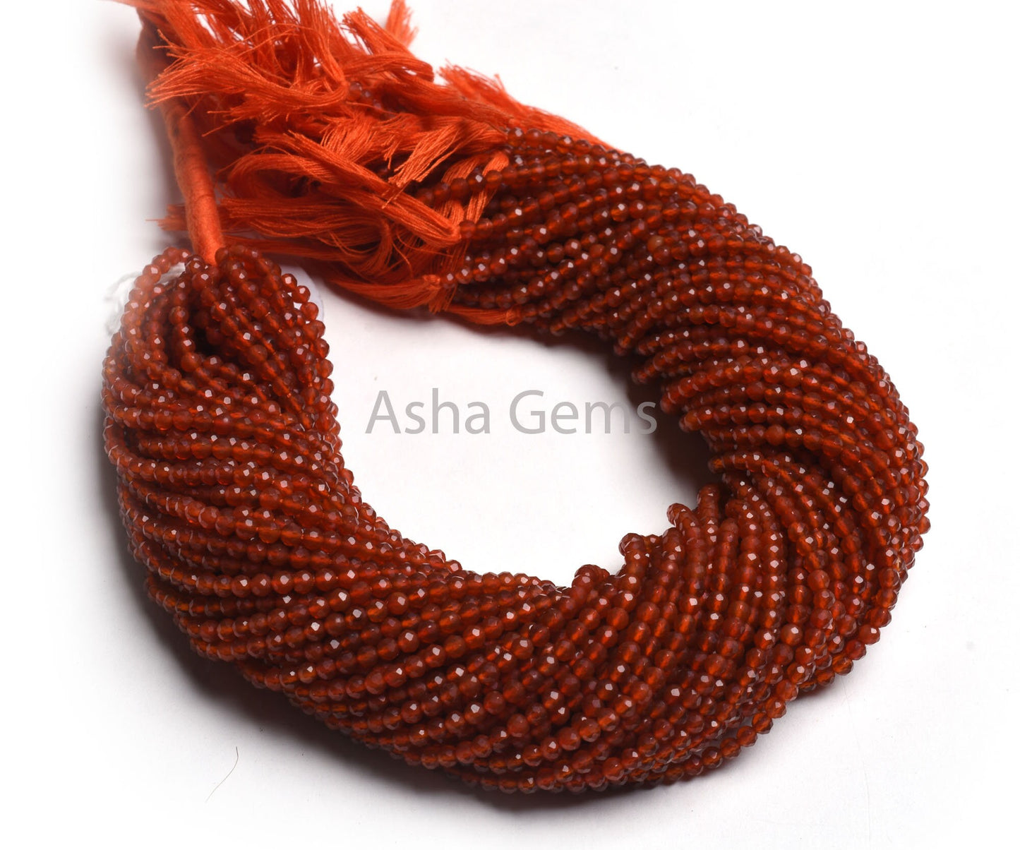AAA Quality Carnelian Micro Faceted Rondelle Beads,3.25 mm Carnelian Beads, Red Orange Carnelian Machine Cut Gemstone Bead Necklace Jewelry