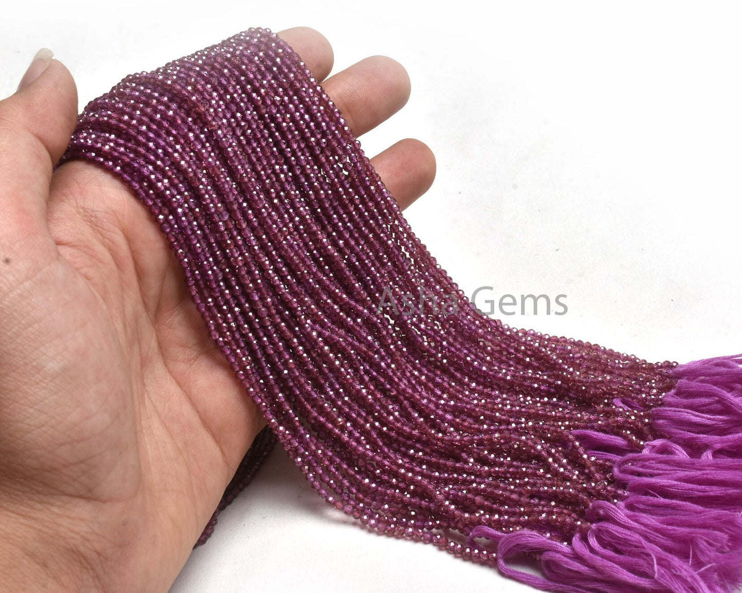 Rare AAA Purple Garnet Machine Cut Faceted Rondelle Beads,2.4 mm Purple Rhodolite Garnet Micro Cut Tiny Bead,13" Natural Garnet Bead Jewelry