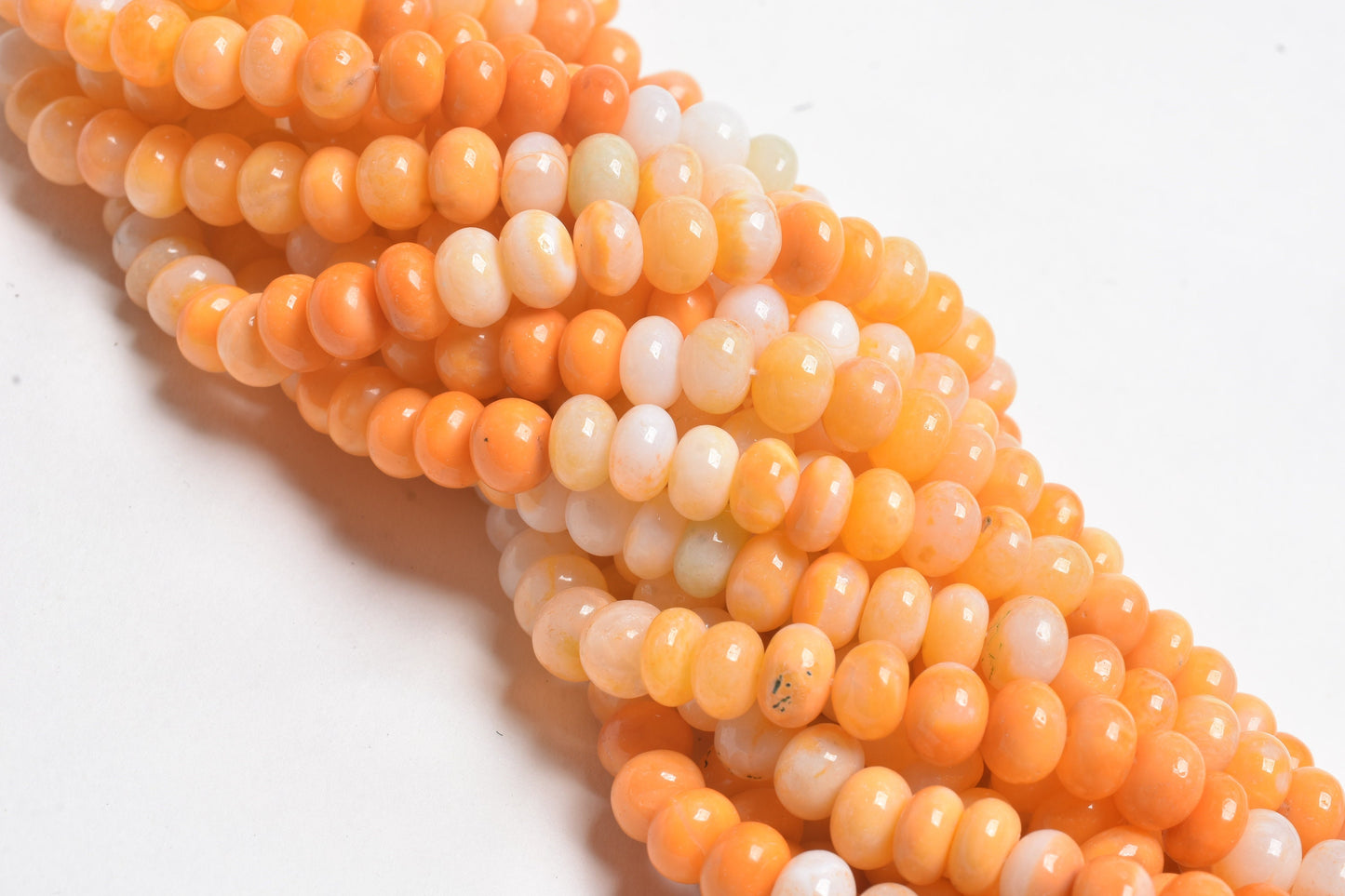 AAA Quality Opal Smooth Rondelle Beads,16" Fire Opal Color beads, Carrot Orange Shaded opal Plain Gemstone Loose bead Necklace Jewelry Craft