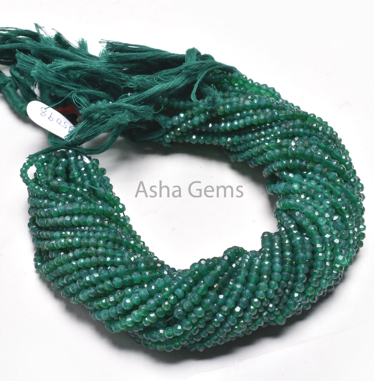 Beautiful Natural Green Onyx Faceted Rondelle Shape Gemstone Beads,13" Strand Green Onyx Beads, Fine Quality,Green Onyx Beads Jewelry Making