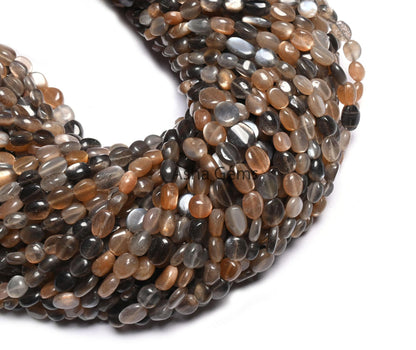 Beautiful Sunshine Moonstone Smooth Oval Handmade Beads,13" Natural Golden Shine Moonstone Shaded Uneven Oval Gemstone Bead For Jewelry SALE (AG 22322)