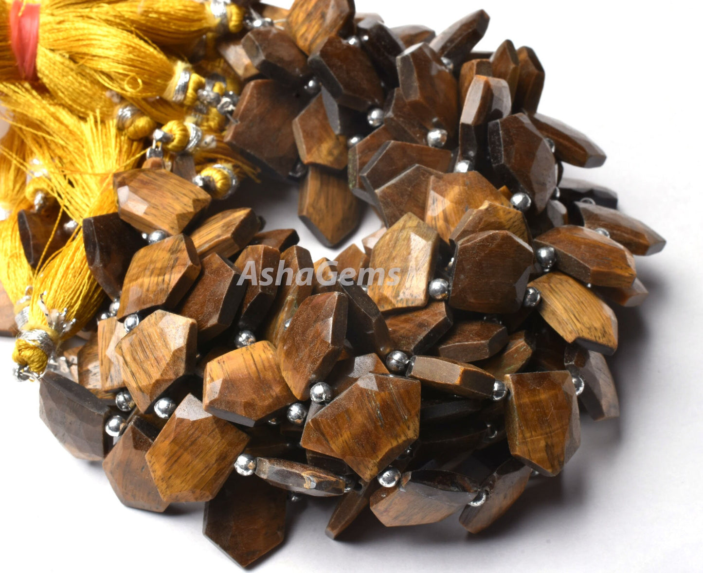 Brown Tiger Eye Faceted Fancy Shape Beads,12x15-12x17mm Natural Tiger Eye Gate Shape Beads Gemstone Briolette Tiger Eye Side Drill Bead SALE