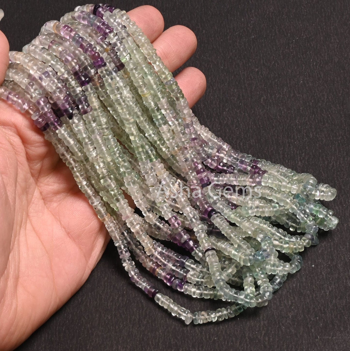 4.5mm Shaded Fluorite Smooth Heishi Tyre Gemstone Beads,8/16" Strand AAA Natural multi Fluorite Handmade Flat Wheel Bead Jewelry Making SALE