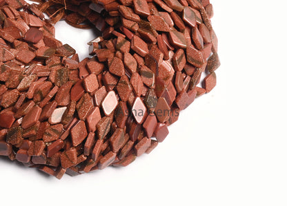 Beautiful Brown Sunstone Fancy Rhombus Shape Straight Drill Beads,12" Sunstone Fancy Uneven Handmade Gemstone Bead Jewelry making Craft SALE