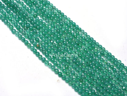 13" Strand Green Onyx Smooth Round Beads,3 mm Beautiful Green Onyx Beads, Onyx Plain Round Ball Gemstone Beads For Necklace Jewelry Makings