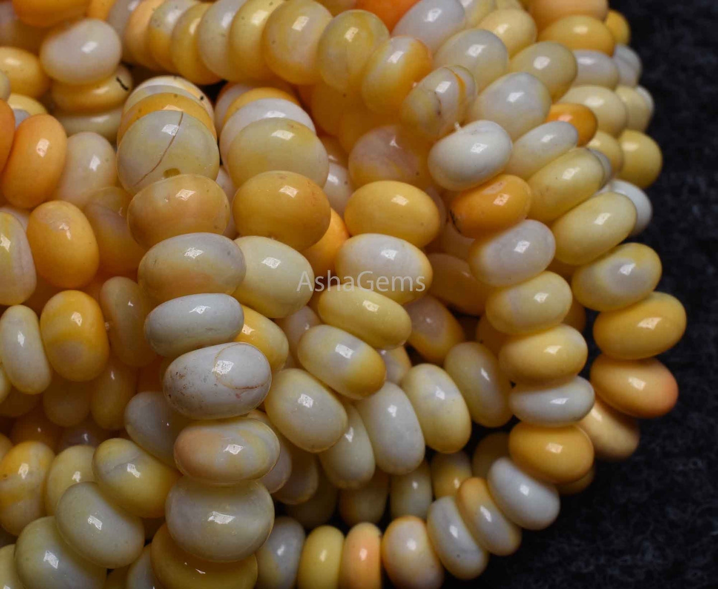 Beautiful Yellow Opal Shaded Gemstone Beads, Yellow Opal smooth Rondelle Beads Fine Quality Opal Handmade Plain Bead For Jewelry making SALE