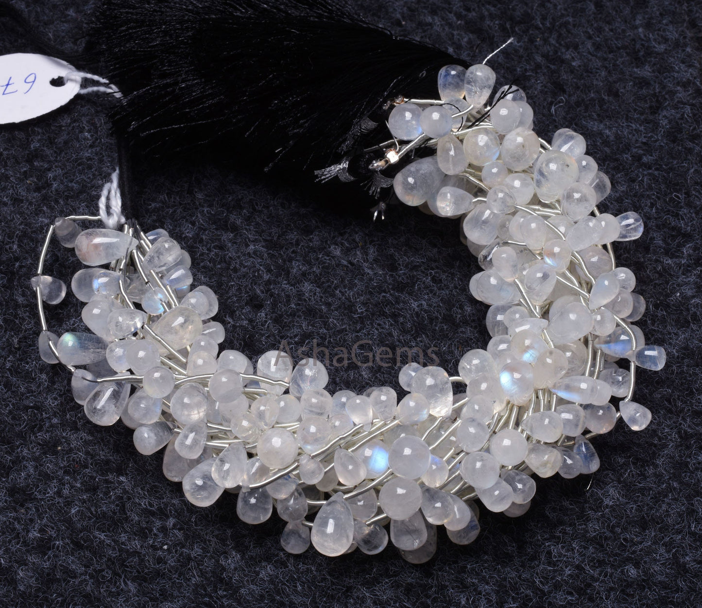 9" Strand beautiful Rainbow Moonstone Drops Shape beads, Fine white rainbow Smooth side drill Teardrop Gemstone Bead For Jewelry making SALE