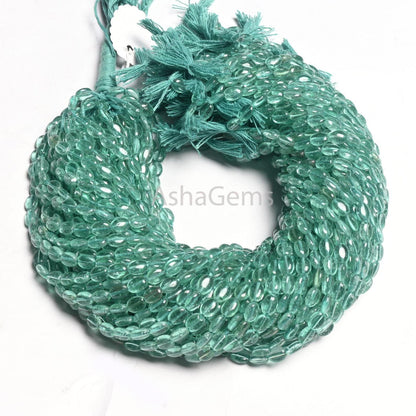 Beautiful Sea Green Quartz Hydro Smooth Oval Handmade Beads,5.5-7mm Aqua Green Color Hydro Plain Handmade Oval Shape Bead Jewelry Craft SALE