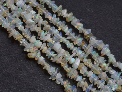 Beautiful 34"Strand Natural Ethiopian Opal Uncut Chips Gemstone Beads,Ethiopian opal Raw Nuggets Smooth Bead AAA Quality tiny Opal Chip Bead