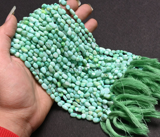 Beautiful Green Opal smooth Nugget Tiny gemstone Beads,5-8mm Mint Green Opal Plain Handmade Uneven Tumble Beads, Fine Opal Bead Jewelry SALE