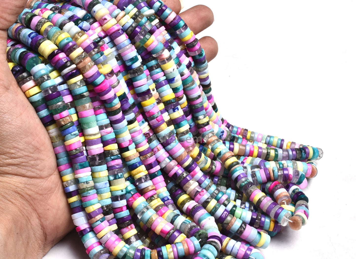 beautiful Mix gemstone Smooth Tyre Shape beads,8 mm Multi Color stone Disco plain Handmade Heishi tyre Beads, disco beads For Jewelry Crafts