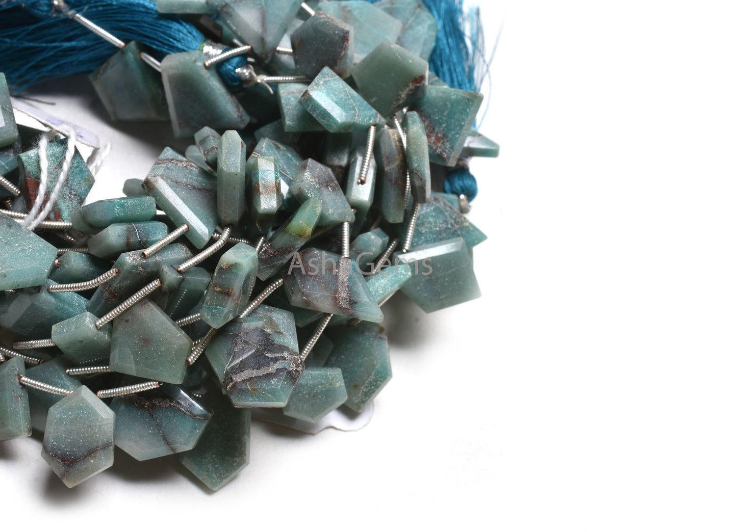 Beautiful Blue Chrysocolla Uneven Slice Side Drill Gemstone Beads,10-17mm Natural Chrysocolla Bead, Chrysocolla Fancy Faceted Beads Jewelry