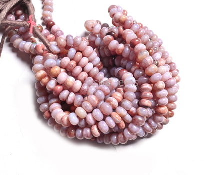 AAA Shaded Brown opal Smooth Rondelle Bedas,16" Shaded Lavender Brown Opal Plain Handmade Gemstone Beads, Fine Opal Beads Jewelry Necklace