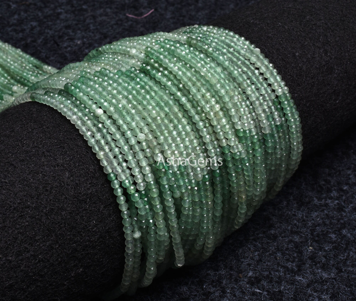 3 mm Genuine Aventurine Rondelle Faceted Gemstone Beads, Shaded Green aventurine Micro faceted machine Cut Beads AAA Quality aventurine Bead