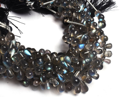 Natural Blue Fire labradorite Smooth Drops Shape Beads, Black Rainbow Plain Handmade Teardrop Gemstone Beads, Labradorite Beads Jewelry SALE