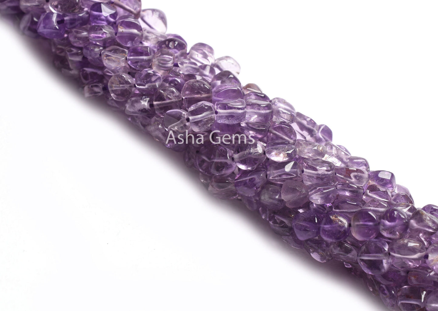 Natural amethyst Smooth Uneven Flat Coin Gemstone Beads,13" Strand Light Purple Amethyst Handmade Coin Straight Drill Beads, Amethyst Bead