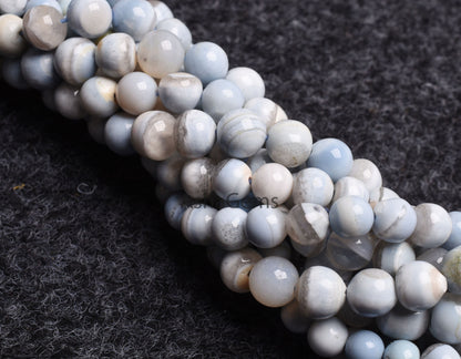 Beautiful Light Blue Boulder Opal Smooth Round Shape Beads,13" Strand Blue Opal Beads, Boulder Opal Plain Round Ball Bead Opal Gemstone Bead