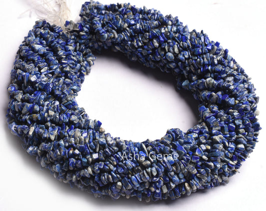 34" Strand Natural Blue Lapis Lazuli Uncut Chips Raw Nuggets Smooth Beads Gemstone Fine Quality Lapis Lazuli Chips Rough Bead Lapis Jewelry