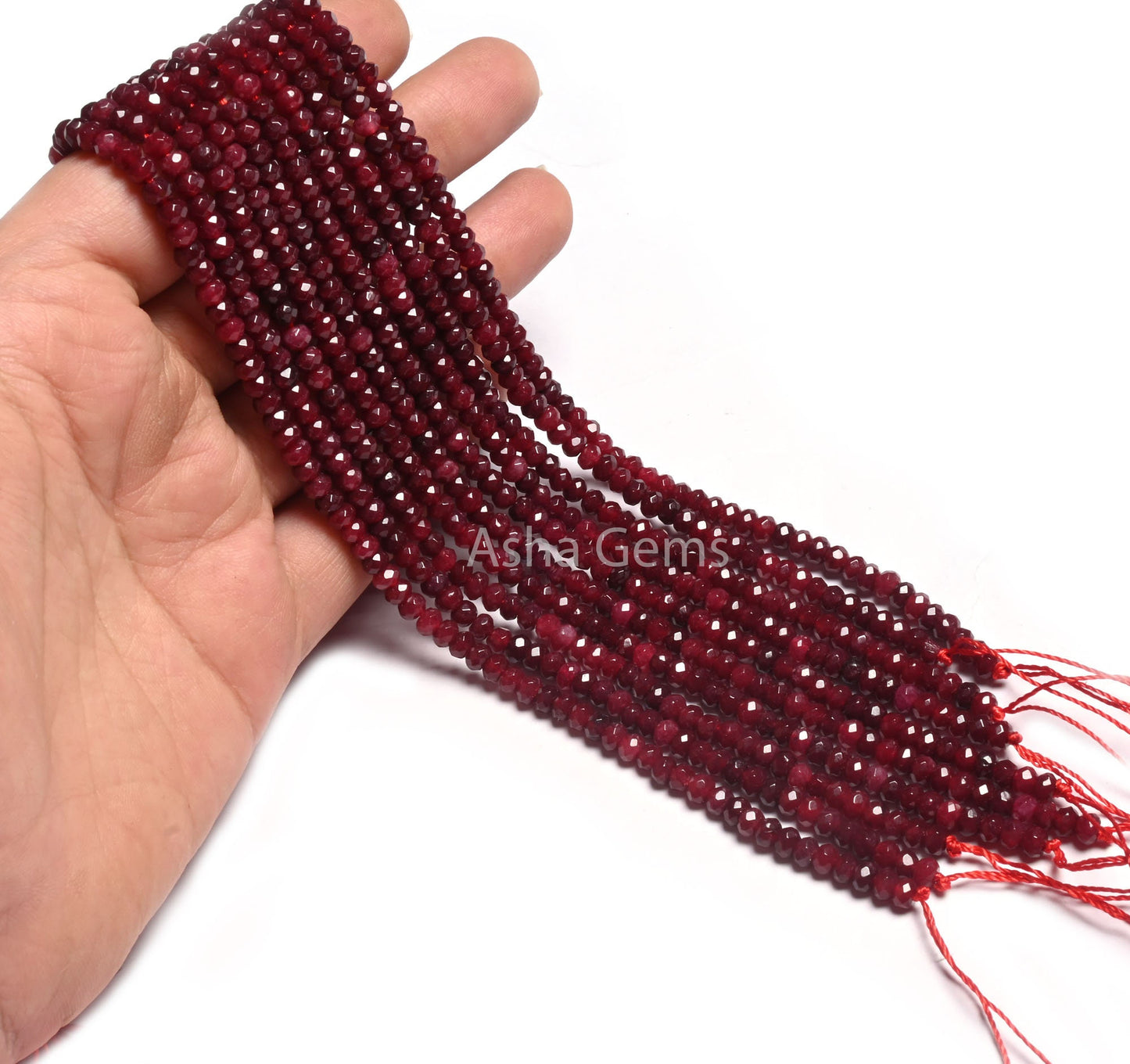 Beautiful Red Jade Quartz Faceted Gemstone Beads,4.5 mm Fine Red Jade Machine Cut Rondelle Beads, Jade Quartz Bead Jewelry Making Craft SALE