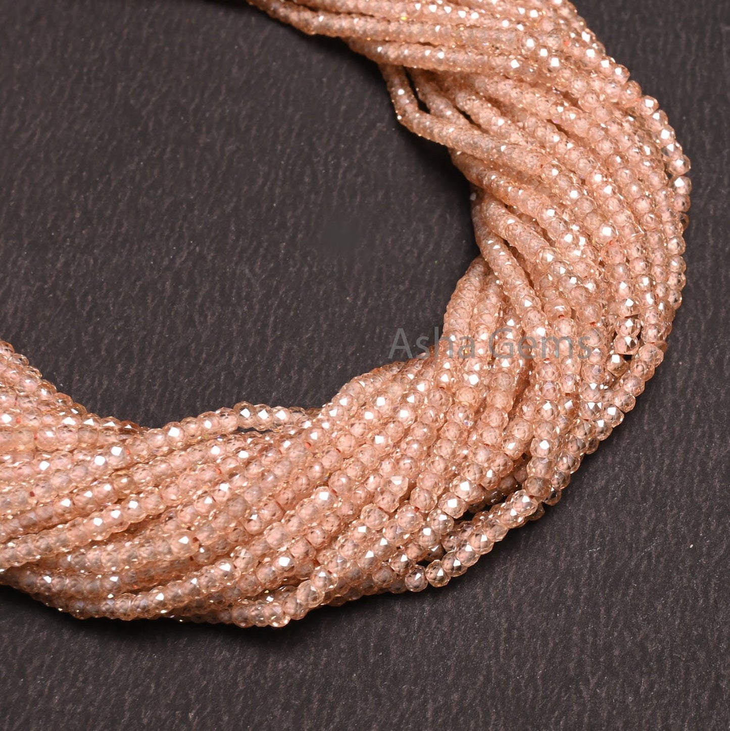 Beautiful Cubic Zircon Micro Cut Rondelle Faceted Beads 3mm AAA Quality Light Imperial Brown Zircon Faceted Gemstone Bead Jewelry Craft SALE